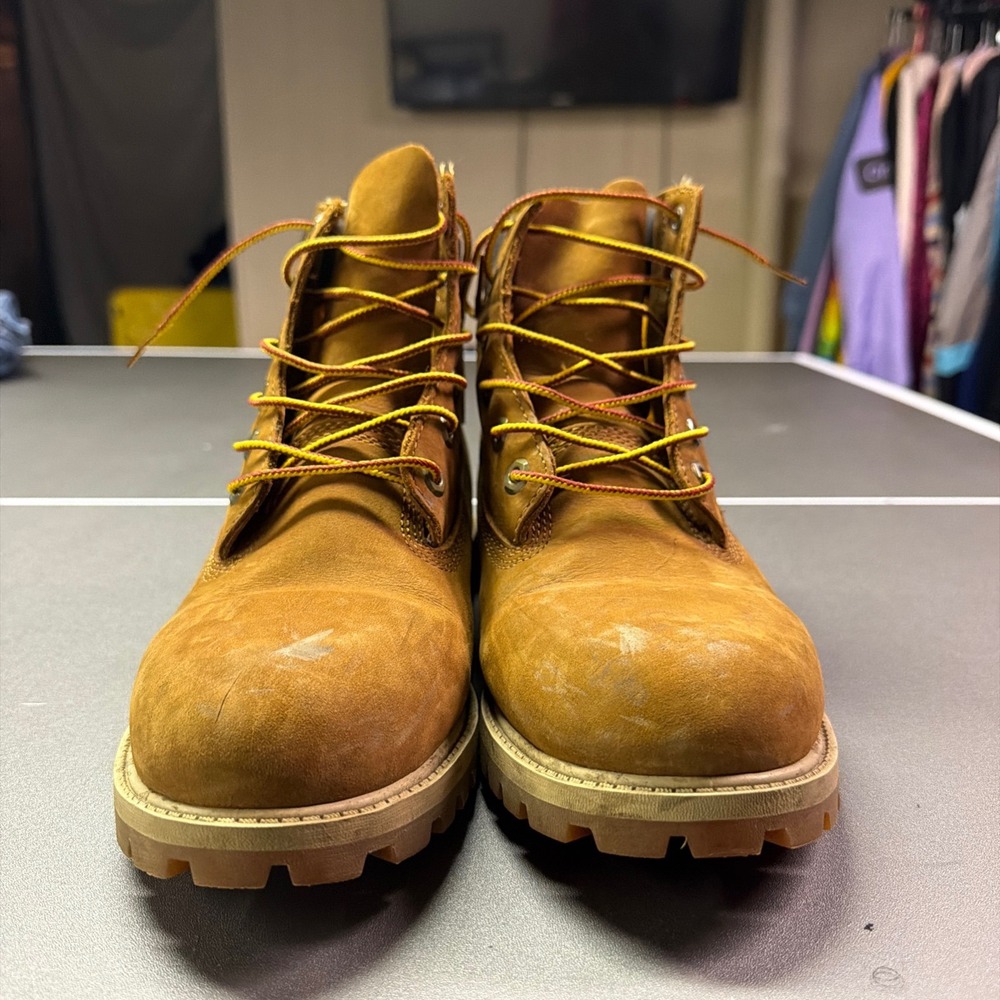 Timberland 6 Inch Premium Waterproof Boots Wheat Nubuck Primaloft 200g Work Boot